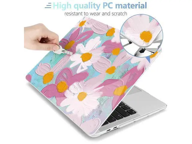 Alt view image 3 of 5 - MEEgoodo Case for MacBook Pro 13 inch Case 2022 2021 2020 New A2338 M2/M1 A2251 A2289, Laptop Hard Shell with Keyboard & Camera Cover Compatible with 13 inch MacBook Pro, Art Plants Floral