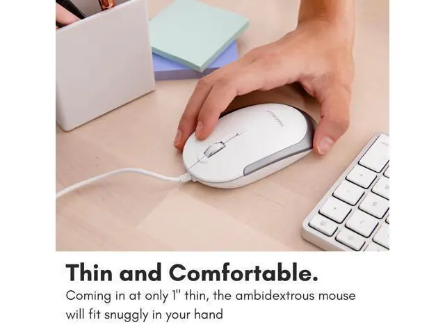 Alt view image 3 of 5 - Macally Wired USB C Mouse for Mac & Windows - 3 Button & Scroll Wheel USB Type C Mouse - Comfortable Ambidextrous Design - Compact Wired Mouse with Optical Sensor & DPI Switch 800/1200/1600/2400