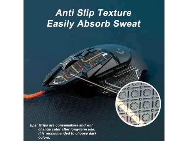 Alt view image 4 of 5 - Hokeyio Mouse Grip Tape Sticker for ROG Keris Wireless 36K Non Slip Skin Suck Sweat Pre-Cut Precision Fit Easy to Install Punk Blue 0.4mm