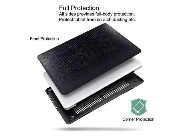 Alt view image 4 of 5 - DTangLsm Compatible with MacBook Pro 14 inch Case M5 2025-2021 M4 M3 M2 M1 A3434 A3401 A3185 A3112 A2992 A2918 A2779 A2442, Crocodile Skin Alligator PU Leather Hard Shell Case and Keyboard Cover,Black