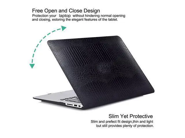 Alt view image 3 of 5 - DTangLsm Compatible with MacBook Pro 14 inch Case M5 2025-2021 M4 M3 M2 M1 A3434 A3401 A3185 A3112 A2992 A2918 A2779 A2442, Crocodile Skin Alligator PU Leather Hard Shell Case and Keyboard Cover,Black
