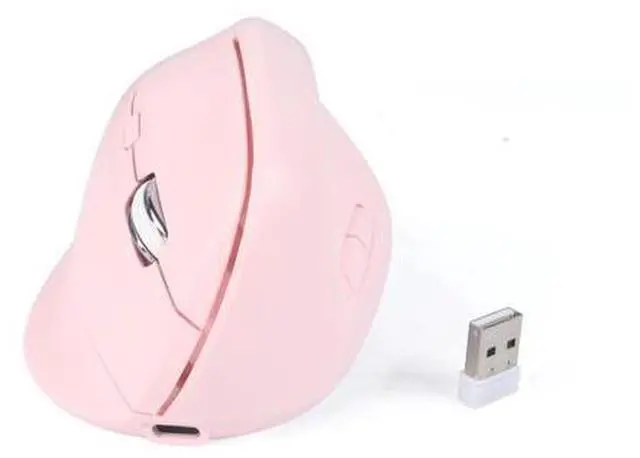 Main image of Ergonomic Mouse Bluetooth for Mac,Wireless Vertical Mouse Dual Mode (Bluetooth&USB),Rechargeable Optical Tracking Quiet Clicks Mice with USB Receiver 6 Buttons for PC/Laptop/Windows/ipad-pink