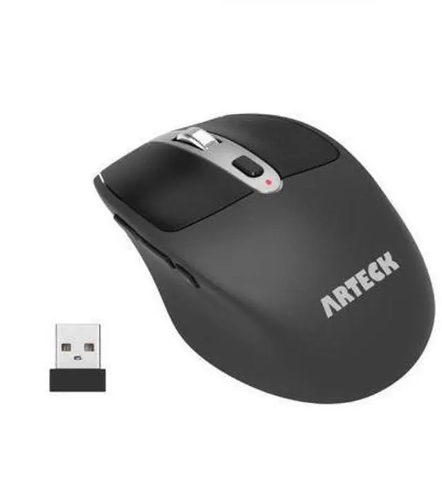 Main image of Arteck Wireless Mouse, 2.4G USB Wireless Ergonomic Optical Mouse, with Nano USB Receiver Silent Clicking Side Switch Buttons for Computer/Desktop/PC/Laptop and Windows 11/10 Rechargeable Battery