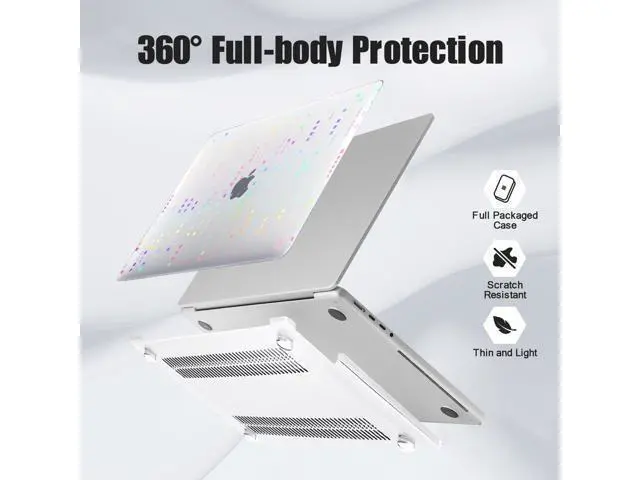 Alt view image 4 of 5 - DTangLsm for MacBook Pro 14 inch Case 2025 2024-2021 M5 M4 M3 M2 M1 Pro Max A3434 A3112 A3185 A3401 A2918 A2992 A2779 A2442, Slim Plastic Hard Shell Case for Mac Pro 14 M5+Keyboard Cover, Squares