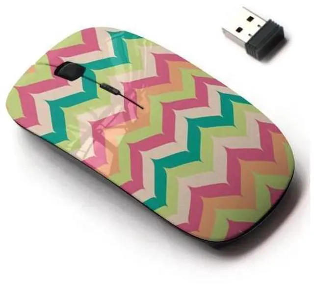 Main image of 2.4G Wireless Mouse with Cute Pattern Design for All Laptops and Desktops with Nano Receiver - Chevron Pointed