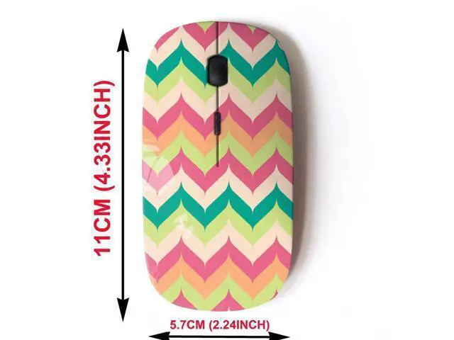 Alt view image 2 of 3 - 2.4G Wireless Mouse with Cute Pattern Design for All Laptops and Desktops with Nano Receiver - Chevron Pointed