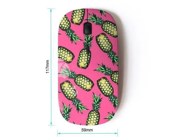 Alt view image 2 of 4 - STPlus Pink Pineapple Fruit 2.4 GHz Wireless Mouse with Ergonomic Design and Nano Receiver