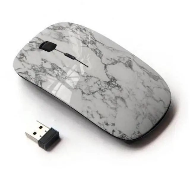 Main image of Graphic4You Gray Marble Pattern Stone Design Ergonomic Wireless Mouse with Nano Receiver