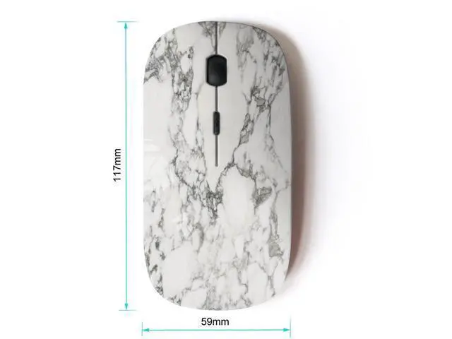 Alt view image 2 of 4 - Graphic4You Gray Marble Pattern Stone Design Ergonomic Wireless Mouse with Nano Receiver