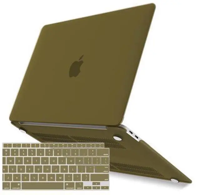 Main image of IBENZER Compatible with New MacBook Air 13 inch Case 2022 2021 2020 M1 A2337 A2179 A1932, Plastic Hard Shell Case with Keyboard Cover for Mac Retina Display with Touch ID, Olive Green, MAT13-OLGN+1