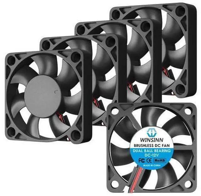 Main image of WINSINN 50mm 12V Fan - Dual Ball Bearing 6000 RPM 5010 Cooling Fan Replacement for 3D Printers/Computer Cases/Small Appliances, 30cm Cable with XH2.54-2PIN, Brushless 50x10mm (5Pcs)