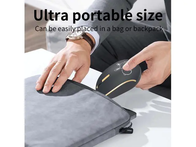 Alt view image 4 of 5 - Wireless Type-C + USB-A Mouse,Silent Portable Lightweight Small Cordless Optical Mouse Dual Interface Plug and Play 3 Buttons for Mobile Phone Tablet Laptop MacBook PC, Boy Girl Men Women Gift (Black)