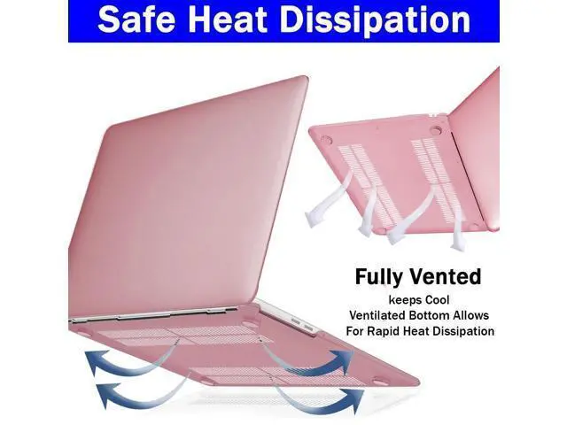 Alt view image 4 of 5 - GVTECH Case for MacBook Air 13 inch Case (2010-2017) A1369 A1466 Plastic Hard Shell, Keyboard Cover & Screen Protector, Metallic Rose Gold