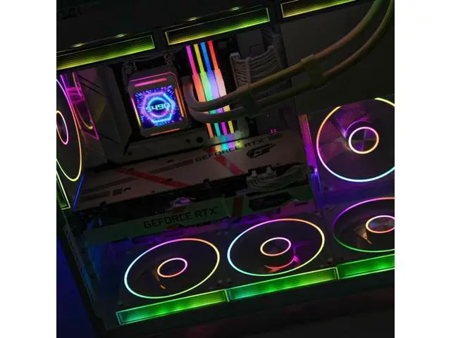 Alt view image 5 of 5 - Jungle Leopard Transwarp 140mm PC ARGB Reverse Blade Case Fan, Infinity Mirror 5V ARGB PWM Case Fan 140mm Single PackSuitable for Computer Case Pc Cooling Fans-Black