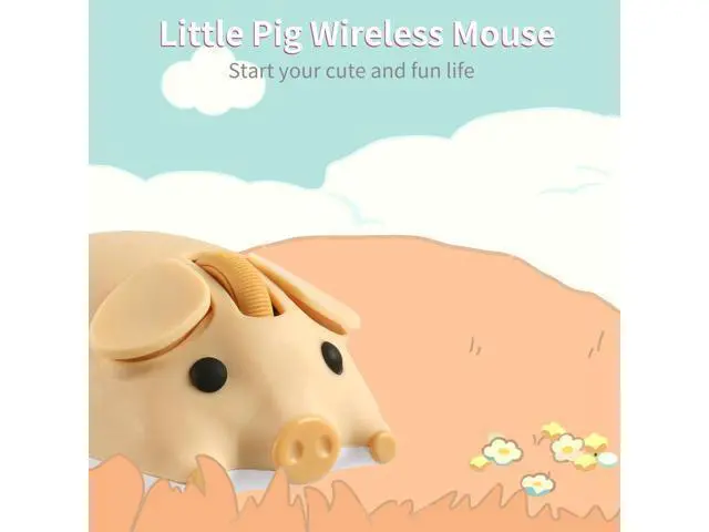 Alt view image 5 of 5 - Wireless Bluetooth Mouse, Dual Mode(Bluetooth & 2.4G USB) Cute Little Pig Computer Mouse,1200DPI Mini Pig Mice for PC Laptop Computer Kids Gift (Yellow)