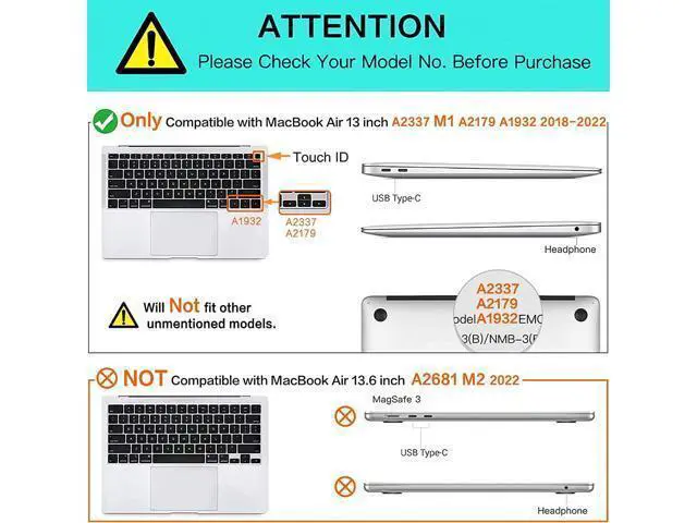 Alt view image 2 of 5 - BYCeKe Compatible with MacBook Air 13 Inch 2022 2021-2018 M1 A2337 A2179 A1932, Checkered Textured Cream Leather Hard Shell Case & Keyboard Cover for Mac Air 13, Beige