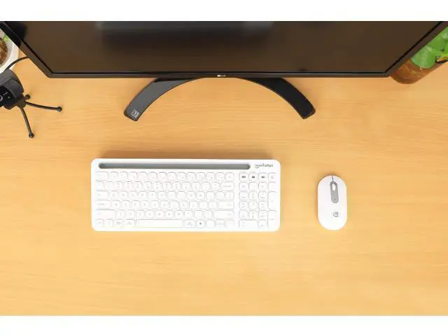 Alt view image 2 of 5 - MANHATTAN Wireless Keyboard and Mouse Set Bluetooth & 2.4 GHz for Multi-Device Switching Wireless Keyboard Mouse, Cordless Keyboard and Mouse Combo, Computer Keyboard Wireless with Mouse - 180580