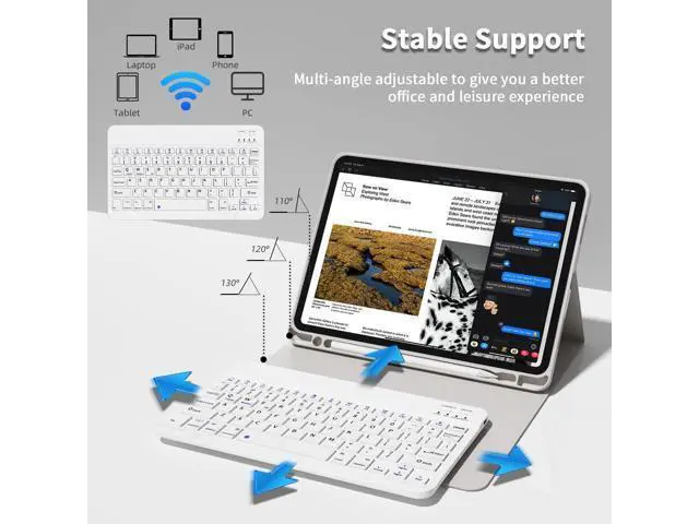 Alt view image 4 of 5 - GKABXY Keyboard Case for iPad Pro 11 inch (4th/3rd/2nd/1st Gen) 2022/2021/2020/2018, Detachable Wireless Bluetooth Keyboard Case with Pencil Holder for iPad Pro 11", Auto Sleep/Wake (Gray)