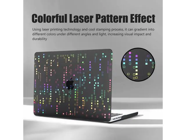 Alt view image 2 of 5 - DTangLsm for MacBook Pro 14 inch Case 2025 2024-2021 M5 M4 M3 M2 M1 Pro Max A3434 A3112 A3185 A3401 A2918 A2992 A2779 A2442, Slim Plastic Hard Shell Case for Mac Pro 14 M5+Keyboard Cover,Squares Black