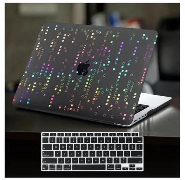 Main image of DTangLsm for MacBook Pro 14 inch Case 2025 2024-2021 M5 M4 M3 M2 M1 Pro Max A3434 A3112 A3185 A3401 A2918 A2992 A2779 A2442, Slim Plastic Hard Shell Case for Mac Pro 14 M5+Keyboard Cover,Squares Black