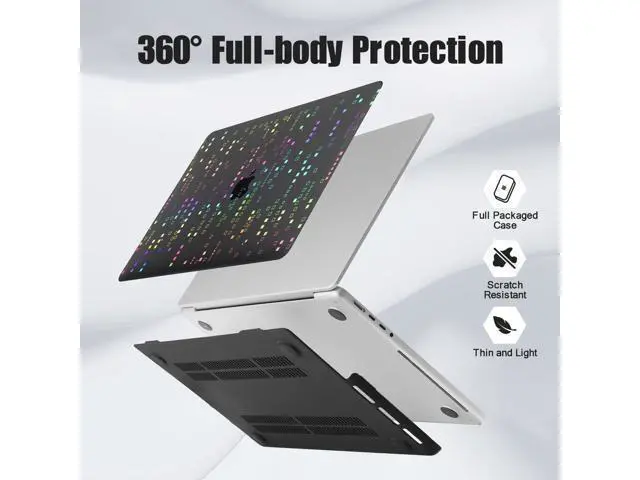 Alt view image 3 of 5 - DTangLsm for MacBook Pro 14 inch Case 2025 2024-2021 M5 M4 M3 M2 M1 Pro Max A3434 A3112 A3185 A3401 A2918 A2992 A2779 A2442, Slim Plastic Hard Shell Case for Mac Pro 14 M5+Keyboard Cover,Squares Black