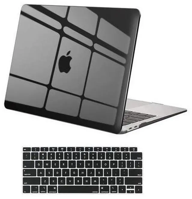 Main image of MOSISO Compatible with MacBook Air 13 inch Case 2022 2021 2020 2019 2018 Release A2337 M1 A2179 A1932 Touch ID, Plastic Hard Shell Cover&Keyboard Cover for MacBook Air 13.3 inch Case, Crystal Black