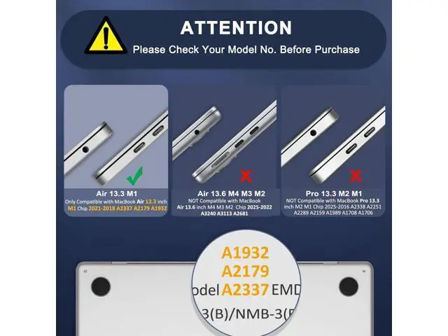 Alt view image 2 of 5 - MOSISO Compatible with MacBook Air 13 inch Case 2022 2021 2020 2019 2018 Release A2337 M1 A2179 A1932 Touch ID, Plastic Hard Shell Cover&Keyboard Cover for MacBook Air 13.3 inch Case, Crystal Black