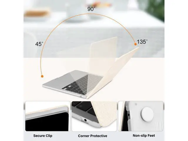 Alt view image 4 of 5 - MOSISO Compatible with MacBook Air 13 inch Case 2025 2024 2023 2022 M4 A3240 M3 A3113 M2 A2681, Woven Grid PU Leather Coated Hard Shell&Keyboard Cover&Screen Film for MacBook Air 13.6 inch Case, Beige