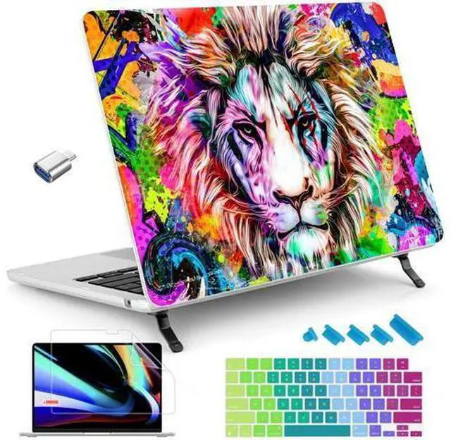 Main image of Tuiklol Case for 2025 2024 2023 2022 MacBook Air 13.6 inch Model M4 A3240 / M3 A3113 / M2 A2681, Bracket Hard Shell Case with Keyboard Cover for MacBook Air 13.6 Cover, Lion