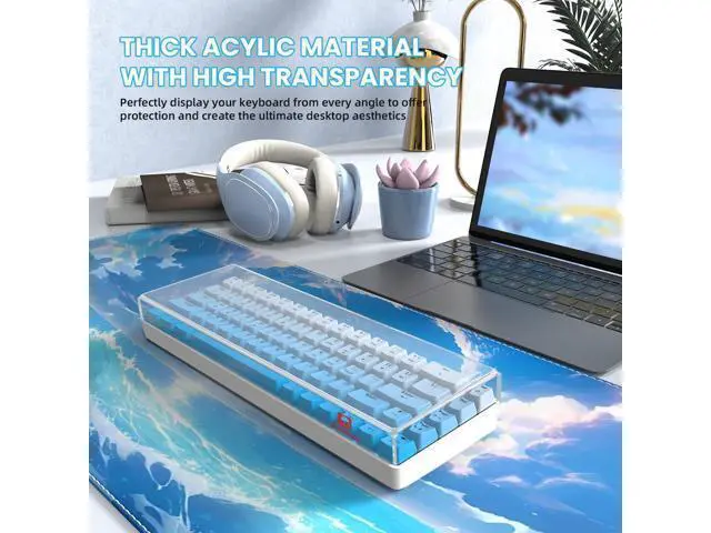 Alt view image 3 of 5 - ZIYOU LANG KC02 Acrylic Clear Transparent Keyboard Cover(12.28*4*0.9) with Dustproof Waterproof Anti-hit Anti-cat Protective Case for 65% Small Layout 61Key 64Key 68Key Mechanical Gaming Keyboard
