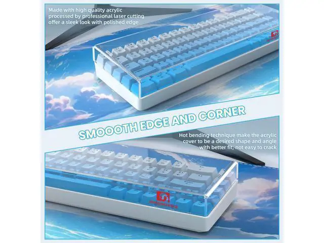 Alt view image 4 of 5 - ZIYOU LANG KC02 Acrylic Clear Transparent Keyboard Cover(12.28*4*0.9) with Dustproof Waterproof Anti-hit Anti-cat Protective Case for 65% Small Layout 61Key 64Key 68Key Mechanical Gaming Keyboard