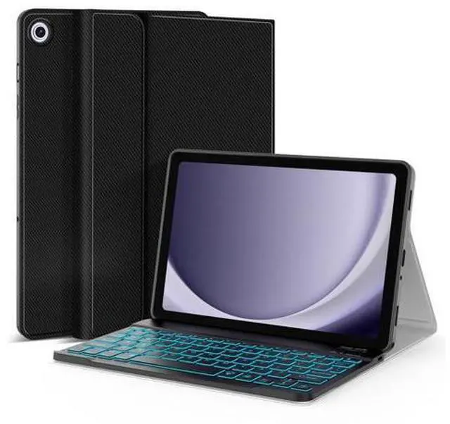 Main image of Backlit Keyboard Case for Samsung Galaxy Tab A9+/A9 Plus 11" 2023(SM-X210/X216/X218), 7 Colors Backlight Detachable Wireless Keyboard Magnetic Case,PU Folio Cover Case for Tab A9+ 5G (Black)