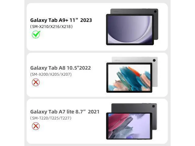 Alt view image 2 of 5 - Backlit Keyboard Case for Samsung Galaxy Tab A9+/A9 Plus 11" 2023(SM-X210/X216/X218), 7 Colors Backlight Detachable Wireless Keyboard Magnetic Case,PU Folio Cover Case for Tab A9+ 5G (Black)
