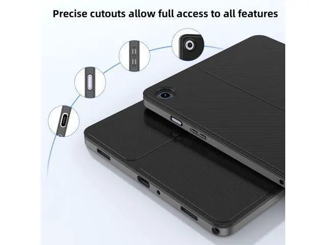 Alt view image 4 of 5 - Backlit Keyboard Case for Samsung Galaxy Tab A9+/A9 Plus 11" 2023(SM-X210/X216/X218), 7 Colors Backlight Detachable Wireless Keyboard Magnetic Case,PU Folio Cover Case for Tab A9+ 5G (Black)