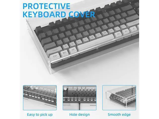 Alt view image 4 of 5 - Attack Shark KC04 Acrylic Clear Transparent Keyboard Cover(17.4 * 6.5 * 1.89 inch) with Dustproof Waterproof Anti-hit Anti-cat Protective Case for Standard 104Key Mechanical Gaming Keyboard