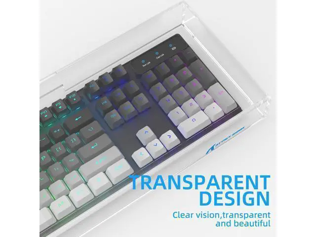 Alt view image 5 of 5 - Attack Shark KC04 Acrylic Clear Transparent Keyboard Cover(17.4 * 6.5 * 1.89 inch) with Dustproof Waterproof Anti-hit Anti-cat Protective Case for Standard 104Key Mechanical Gaming Keyboard