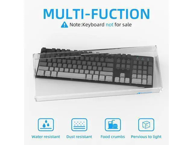 Alt view image 3 of 5 - Attack Shark KC04 Acrylic Clear Transparent Keyboard Cover(17.4 * 6.5 * 1.89 inch) with Dustproof Waterproof Anti-hit Anti-cat Protective Case for Standard 104Key Mechanical Gaming Keyboard