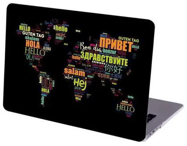 Main image of MINGDAO Case Compatible MacBook Air 13 inch Retina Display Touch ID, Hard Protective Shell Keyboard Cover (M1 A2337 A2179 A1932, 2018-2020) - Typographical World Map Different Language Hello
