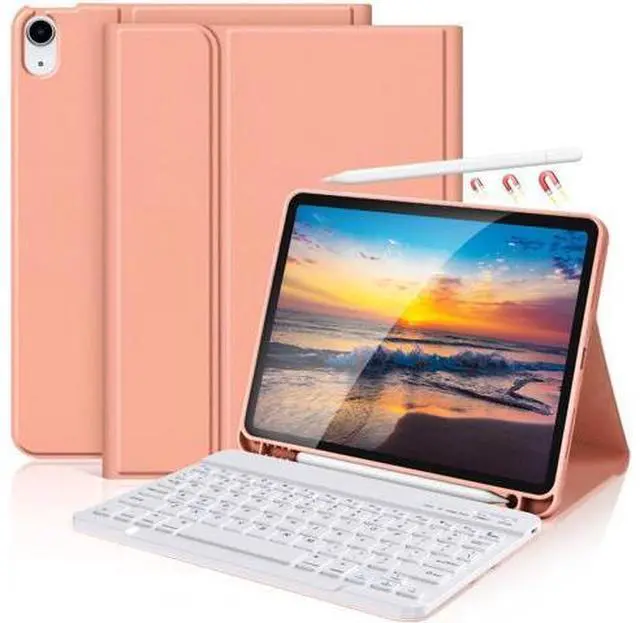 Main image of KBCASE for iPad Air 11 inch (M3/M2) 2025/2024 Case with Keyboard, Keyboard Case for iPad Air 5th/4th Gen/for iPad Pro 11 2018, Detachable Wireless Keyboard Tablet Case with Pencil Holder(Champagne)