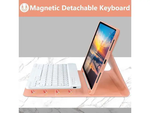 Alt view image 3 of 5 - KBCASE for iPad Air 11 inch (M3/M2) 2025/2024 Case with Keyboard, Keyboard Case for iPad Air 5th/4th Gen/for iPad Pro 11 2018, Detachable Wireless Keyboard Tablet Case with Pencil Holder(Champagne)