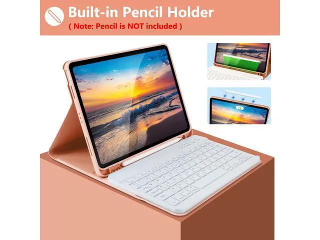 Alt view image 4 of 5 - KBCASE for iPad Air 11 inch (M3/M2) 2025/2024 Case with Keyboard, Keyboard Case for iPad Air 5th/4th Gen/for iPad Pro 11 2018, Detachable Wireless Keyboard Tablet Case with Pencil Holder(Champagne)