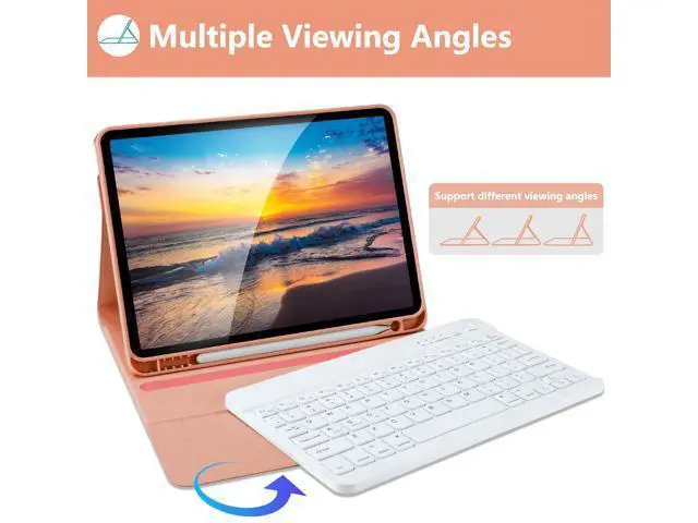 Alt view image 5 of 5 - KBCASE for iPad Air 11 inch (M3/M2) 2025/2024 Case with Keyboard, Keyboard Case for iPad Air 5th/4th Gen/for iPad Pro 11 2018, Detachable Wireless Keyboard Tablet Case with Pencil Holder(Champagne)