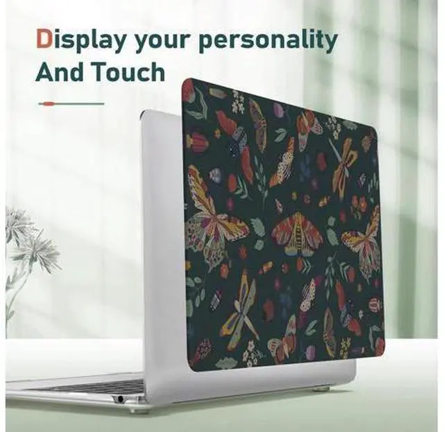 Alt view image 3 of 5 - iLeadon Compatible with MacBook Air 13.3 inch Case, 2021-2018 Release A2337 A2179 A1932, Plastic Hard Shell&Keyboard Cover&Screen Film for MacBook Air 13 inch M1 2020 Case, Green Insect