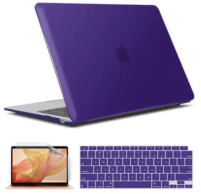 Main image of IBENZER Compatible with New MacBook Air 13 inch case 2022 2021 2020 M1 A2337 A2179 A1932, Hard Shell Case&Keyboard Cover&Screen Film for Mac Air 13 with Touch ID (2018-2022), Ultra Purple, AT13UAPU+2