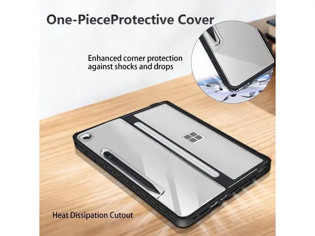 Alt view image 3 of 5 - SSSGRGB Protective Case for Microsoft Surface Pro 12 inch 2025 ^^ Fall-Resistant Cover Compatible with Built-in Kickstand & Magnetic Slim Pen Storage & Type Cover Keyboard ^^ Transparent