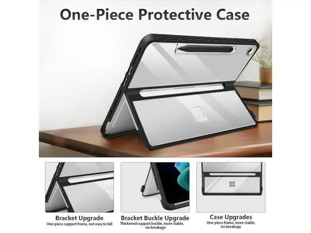 Alt view image 4 of 5 - SSSGRGB Protective Case for Microsoft Surface Pro 12 inch 2025 ^^ Fall-Resistant Cover Compatible with Built-in Kickstand & Magnetic Slim Pen Storage & Type Cover Keyboard ^^ Transparent