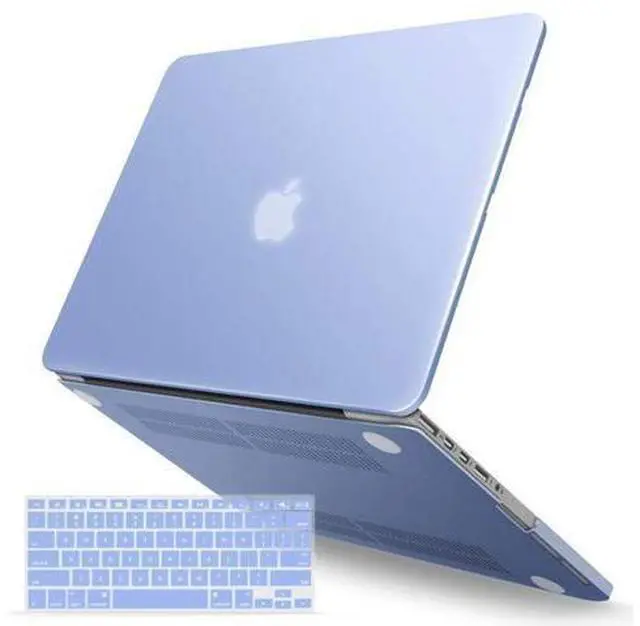 Main image of IBENZER Compatible with MacBook Pro 15 Inch Case 2015 2014 2013 2012 A1398, Hard Shell Case with Keyboard Cover for Old Version Apple Mac Pro Retina 15, Serenity Blue, R1501SRL+1