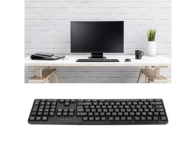 Alt view image 4 of 5 - Kafuty-1 MC-689 USB Wired Arabic/English Keyboard, Ergonomic Mechanical for PC, Office, Home, Business, Laptops