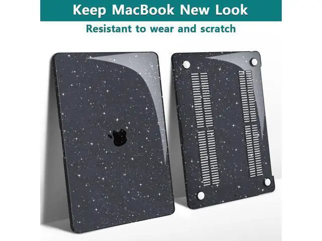 Alt view image 4 of 5 - Teryeefi for MacBook Air 13 Inch Case 2021 2020 2019 2018 Release A2337 M1 A2179 A1932, Glitter Hard Shell Case +Keyboard Cover +Screen Protector for MacBook Air 13" with Touch ID,Sparkly Black
