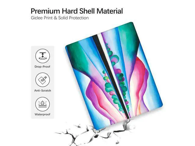 Alt view image 4 of 5 - Berkin Arts Compatible with MacBook Air 13 inch Cover, 2022-2018 Release A1932 with Keyboard Cover & Screen Protector Cloisonnism Vivid Abstract Landscape (Lake George Reflection by O'Keeffe)
